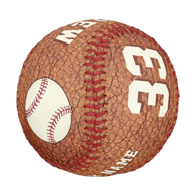 Balle De Baseball Nom du joueur en impression cuir Numéro d'équipe (Angle)