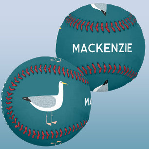 Balle De Baseball Nom personnalisé de la mouette amusante