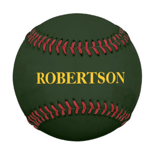 Balle De Baseball Nom personnalisé minimaliste vert 