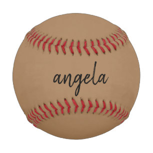 Balle De Baseball Nom personnalisé moderne marron élégant