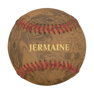 Balle De Baseball nom personnalisé texture marron marbre