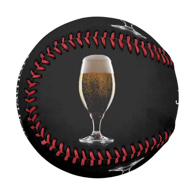 Balle De Baseball Nom personnalisé Verre de bière (Dos Droite)