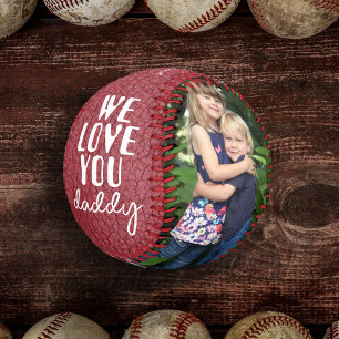 Balle De Baseball Nous vous aimons Papa Impression de cuir rouge 2 P