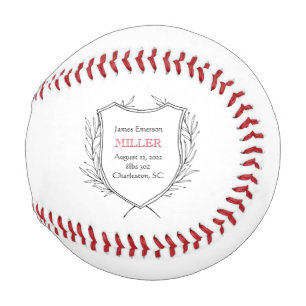 Balle De Baseball Nouveau bébé Faire-part de naissance NOM Sports Pa