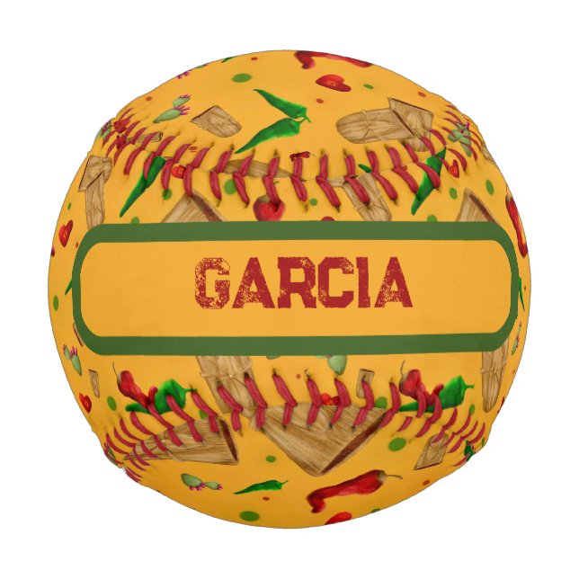 Balle De Baseball Nouveau-Mexique Chile rouge et verte Tamales Zia N (Devant)