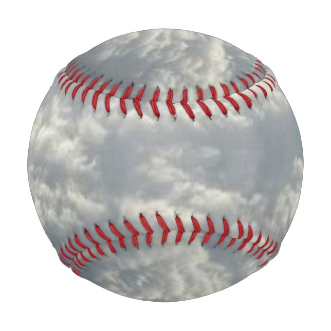 BALLE DE BASEBALL NUAGES DE FLUFFE BLANC (Devant)