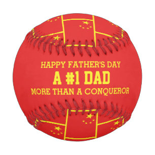 Balle De Baseball NUMÉRO 1 MEILLEURE Fête des pères PÈRE CHINE Drape