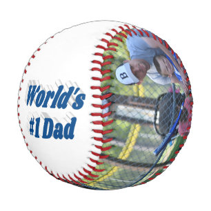 Balle De Baseball Numéro 1 Papa Photo Fête des pères bleu marine Bas