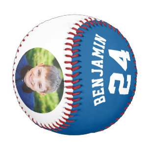 Balle De Baseball Numéro et photo Blue Jersey