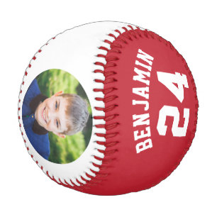 Balle De Baseball Numéro et photo du maillot rouge