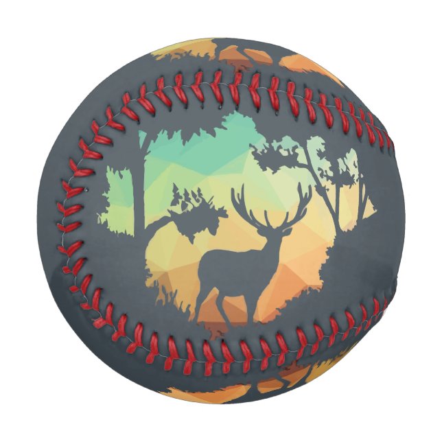 Balle De Baseball Observer la silhouette des cerfs dans une forêt pa (Devant Gauche)