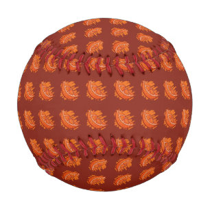 Balle De Baseball Oranges sur champ rouge