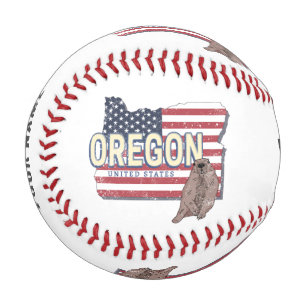 Balle De Baseball Oregon State États-Unis Retro Map USA Souvenir