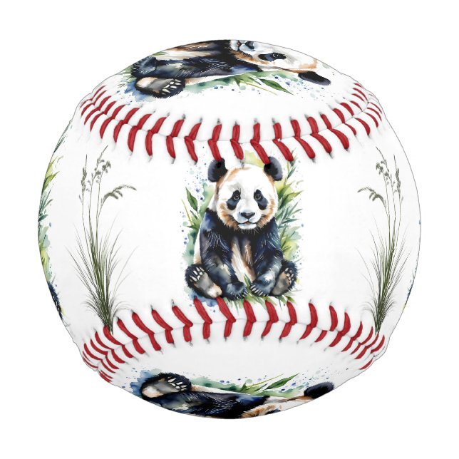Balle De Baseball Ours panda aquarelle (Devant)