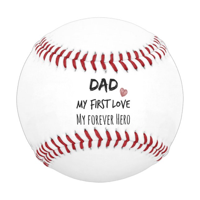 Balle De Baseball Papa Cite le premier amour pour un héros (Devant)