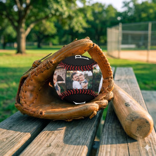 Balle De Baseball Papa Établ. Texte simple gras blanc 3 Photos