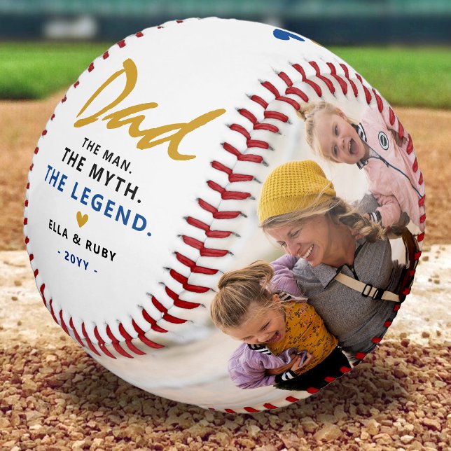 Balle De Baseball PAPA, L'Homme. Le Mythe. Légende 2 x Photo Baseb (Créateur téléchargé)
