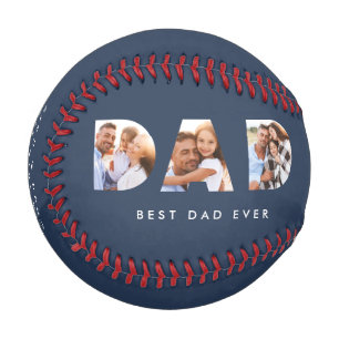 Balle De Baseball Papa multi photo typographie marine bleu