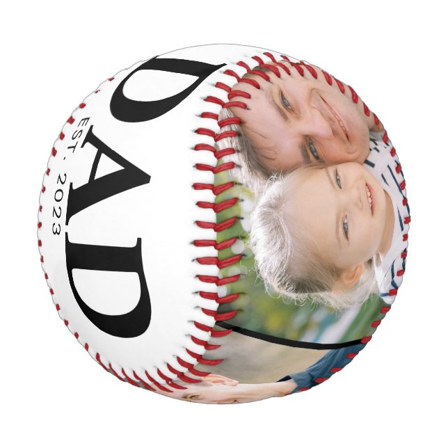 Balle De Baseball Papa personnalisé année d'établissement 3 Photo Fê (Angle)