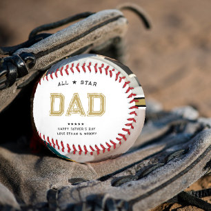 Balle De Baseball Papa Toute Étoile Photo Bonne Fête des Pères