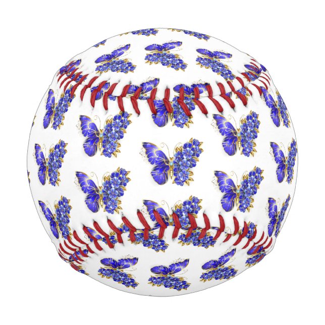 Balle De Baseball Papillon saphir à fleurs (Devant)