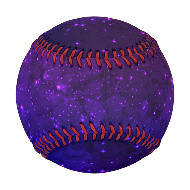 Balle De Baseball Parmi les étoiles dans la Galaxie bleue et violett (Dos)