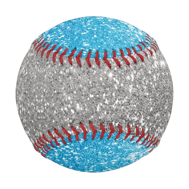 Balle De Baseball Parties scintillant bleue (Devant)