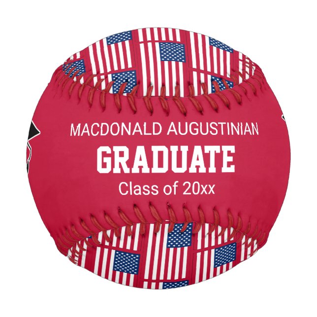 Balle De Baseball Patriotique AMERICAN FLAG Graduate (Devant)