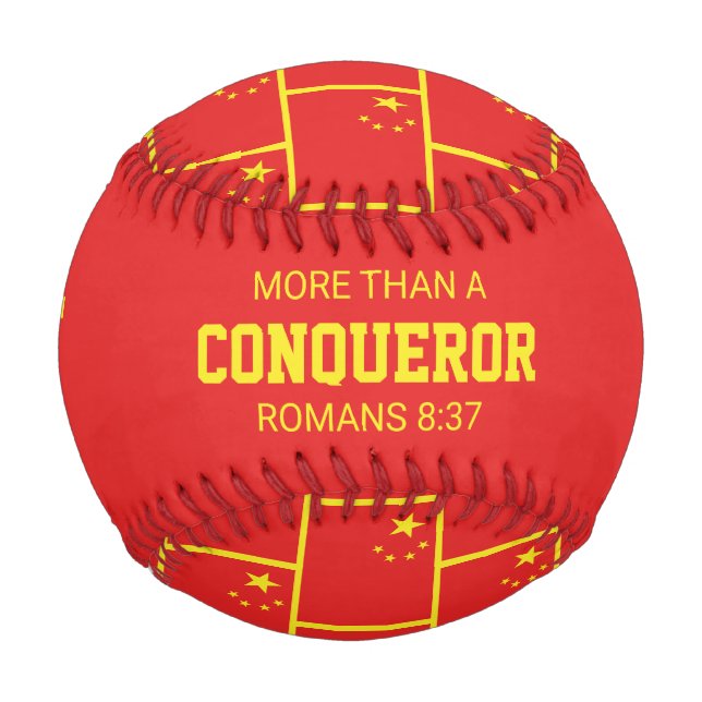 Balle De Baseball Patriotique CHINE Écriture personnalisée DRAPEAU (Devant)