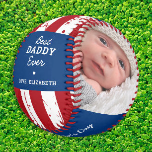 Balle De Baseball Patriotique DADDY Happy Fête des pères Custom 2 Ph