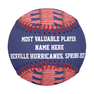Balle De Baseball Patriotique MVP Player Award, drapeaux américains,