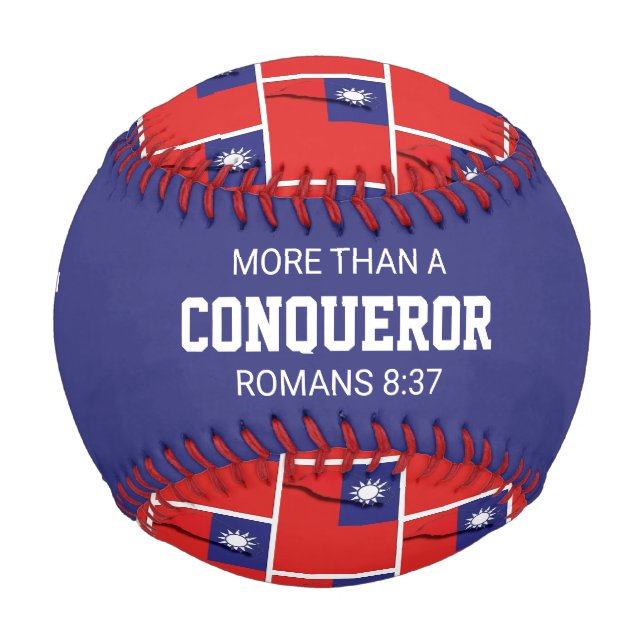 Balle De Baseball Patriotique PLUS QUE CONQUÉRANT DRAPEAU TAIWAN Per (Devant)