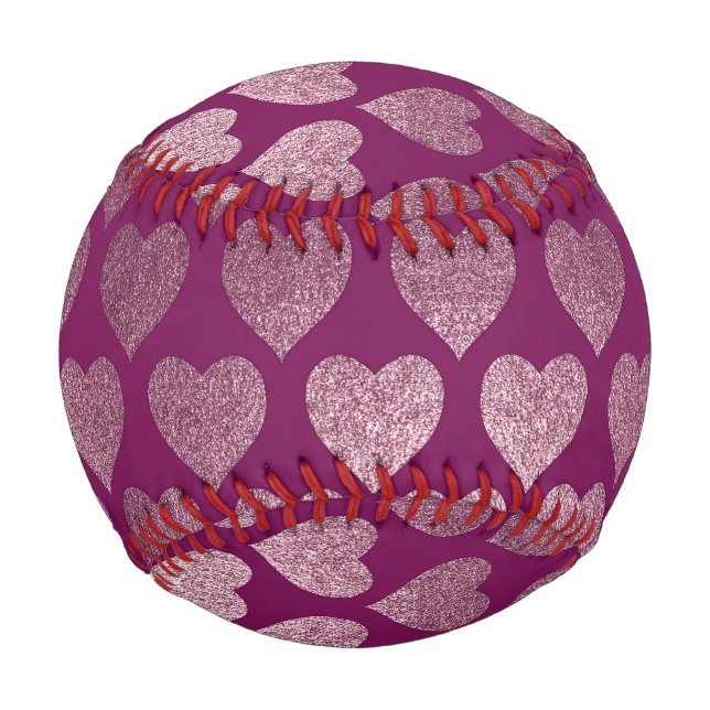 Balle De Baseball Patters de Rose Gold Heart (Devant)