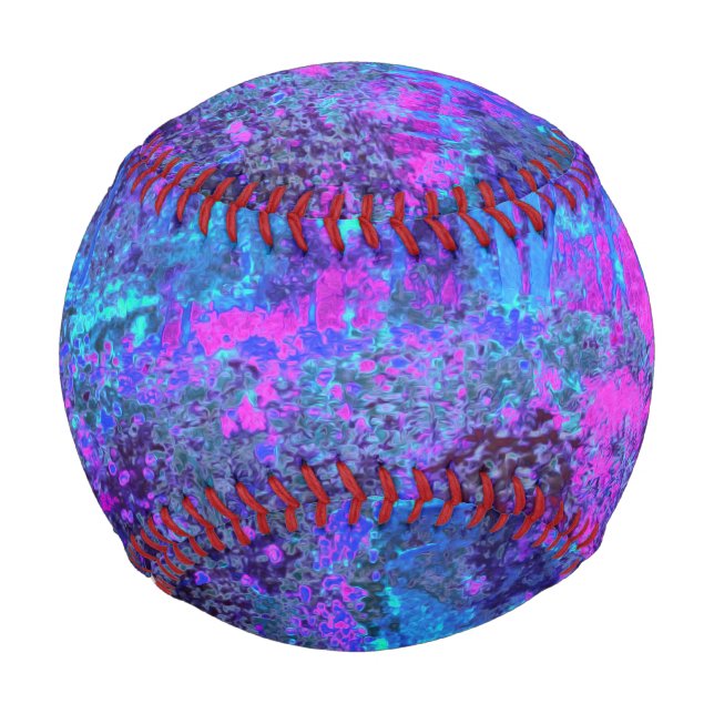 Balle De Baseball Paysage Impressionniste Rose Chaud et Bleu Psychéd (Devant)