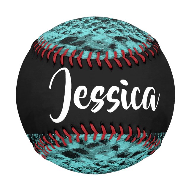 Balle De Baseball Peau de serpent bleu texturé (Devant)