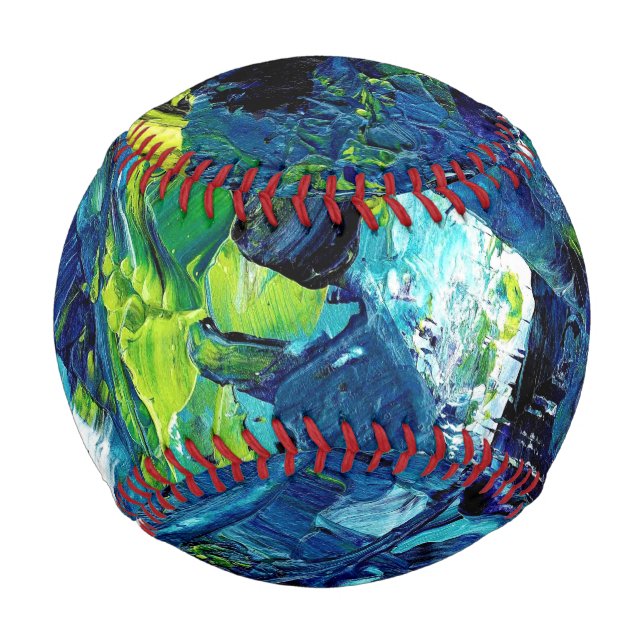 Balle De Baseball Peinture acrylique abstraite en bleu (Devant)