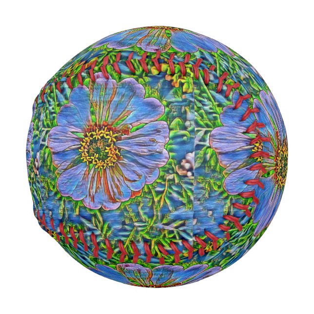 Balle De Baseball Peinture pourpre de fleur (Dos Gauche)