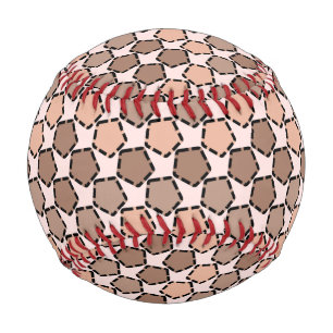 Balle De Baseball Pentagones Brown symétriques avec bordures en poin