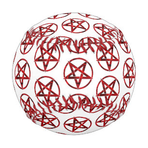 Balle De Baseball Pentagramme du Diable Rouge