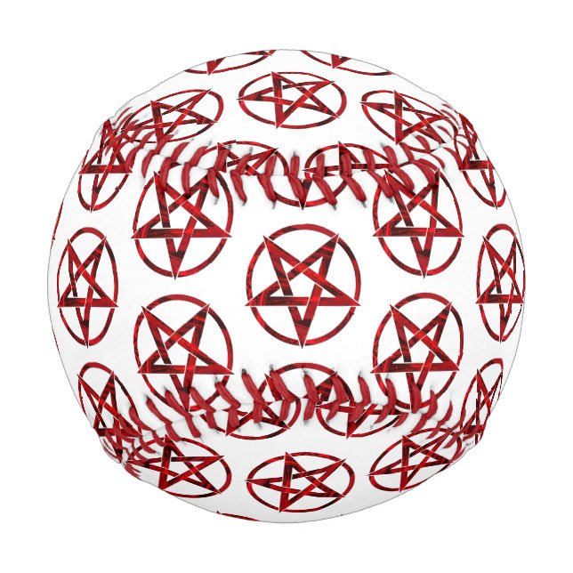 Balle De Baseball Pentagramme du Diable Rouge (Devant)
