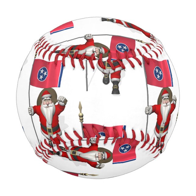 Balle De Baseball Père Noël Avec Drapeau Du Tennessee (Dos)