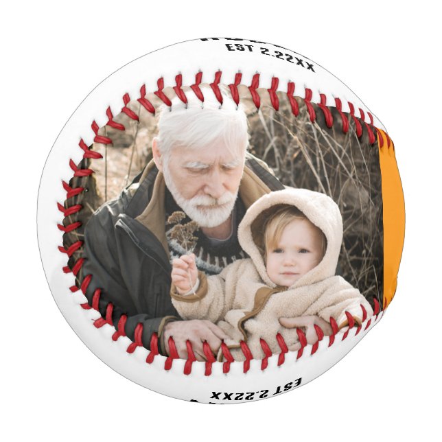 Balle De Baseball Personalized name &2 photo Grandpa Baseball (Devant Gauche)
