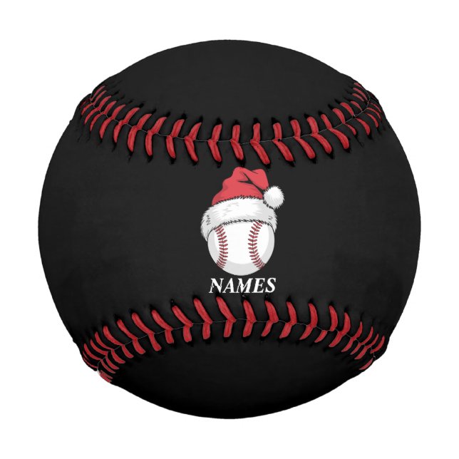 Balle De Baseball Personalized Name Christmas Baseball Santa Hat (Devant)