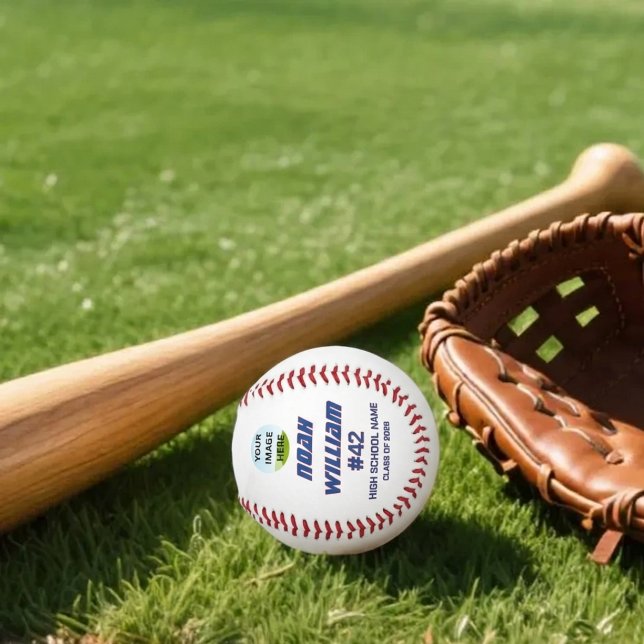 Balle De Baseball Personalized Player Name Photo (Créateur téléchargé)