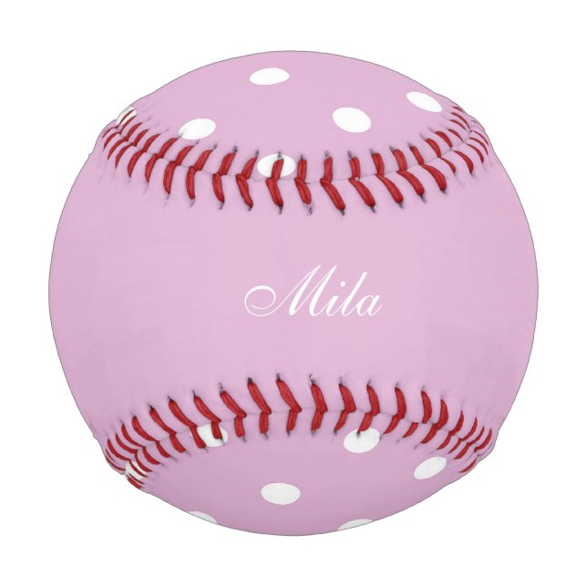 Balle De Baseball Personnalisé Angora rose (Devant)