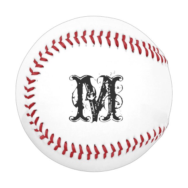 Balle de baseball personnalisée avec initiales du  (Devant Gauche)