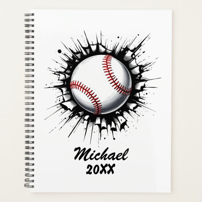 Balle de baseball personnalisée brisant un mur (Devant)