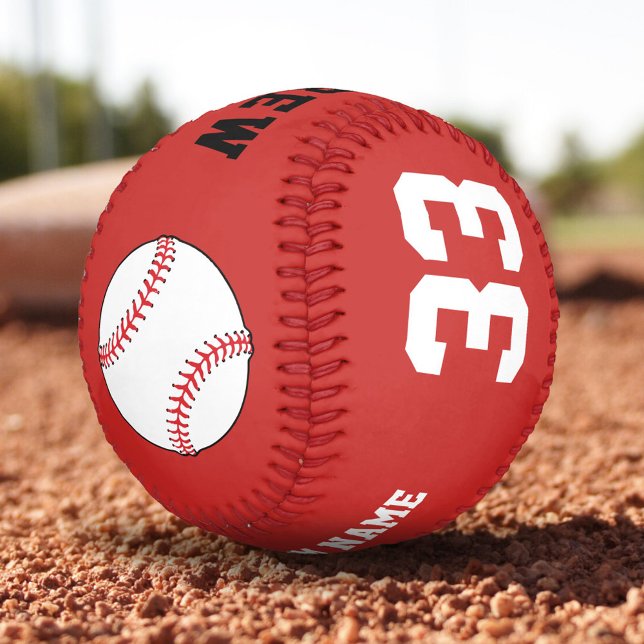 Balle de baseball personnalisée - Nom, équipe, num (Créateur téléchargé)