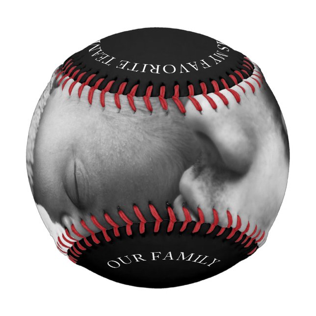 Balle De Baseball Photo de famille noire et blanche Père et bébé