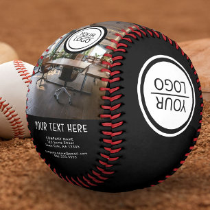 Balle De Baseball Photo de l'entreprise avec logo et texte personnal